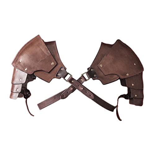 Harilla Mittelalterlicher Schulterschutz aus Kunstleder, Schulterschutz, verstellbar, Steampunk, Wikinger, spartanischer Krieger, Schulterschutzumhang, Halloween Kostümzubehör für Mottoparty, Brown Harilla Mittelalterlicher Schulterschutz aus Kunstleder, Schulterschutz, verstellbar, Steampunk, Wikinger, spartanischer Krieger, Schulterschutzumhang, Halloween Kostümzubehör für Mottoparty, Brown von Harilla