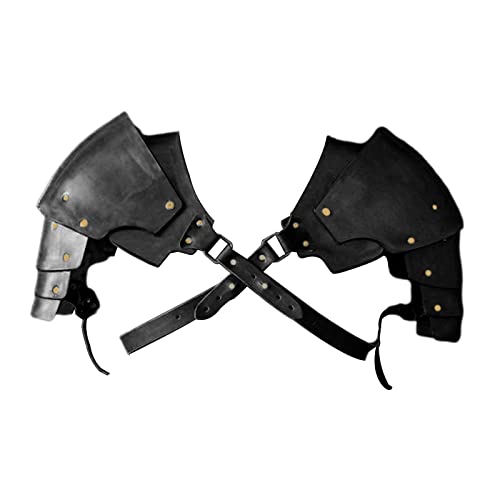 Harilla Mittelalterlicher Schulterschutz aus Kunstleder, Schulterschutz, verstellbar, Steampunk, Wikinger, spartanischer Krieger, Schulterschutzumhang, für Halloween Cosplay Karneval, Schwarz Harilla Mittelalterlicher Schulterschutz aus Kunstleder, Schulterschutz, verstellbar, Steampunk, Wikinger, spartanischer Krieger, Schulterschutzumhang, für Halloween Cosplay Karneval, Schwarz von Harilla