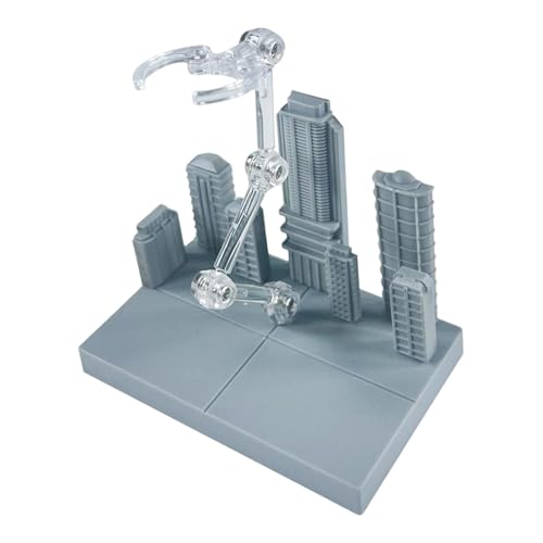 Harilla Modell-Display-Ständer-Basis, Mehrzweck-sichere Unterstützung, leicht, mit urbaner Szene für, Robustes Sammlungszubehör, Grau 10x6.5x8cm von Harilla
