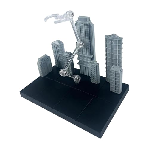 Harilla Modell-Display-Ständer-Basis, Mehrzweck-sichere Unterstützung, leicht, mit urbaner Szene für, Robustes Sammlungszubehör, Schwarz 14.5x9.5x11cm von Harilla