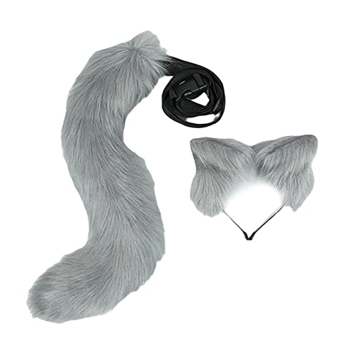 Harilla Niedlicher Fuchsohren, Cosplay, Zubehör, Plüschrequisiten, Spielzeug, Tierstirnband, Kostüm, Kopfbedeckung für Kinder, ausgefallenes Teil, grau von Harilla