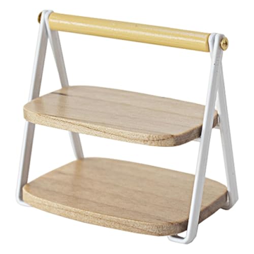 Harilla Obstregal, Lebensmittelregal, Miniaturmöbel aus, Lagerregal, Puppenhauszubehör für 1/6 1/8 1/12 Puppenhausladen, Weiß von Harilla