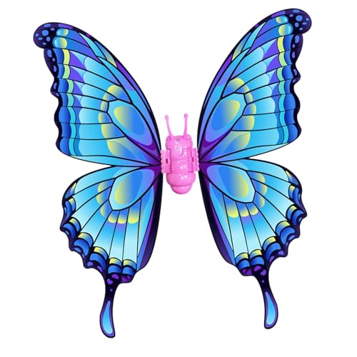 Harilla Ostern Elektrischer Beweglicher Schmetterlingsflügel mit Sound Prinzessin Spielzeug Leuchtender für Zuhause im, Blau von Harilla
