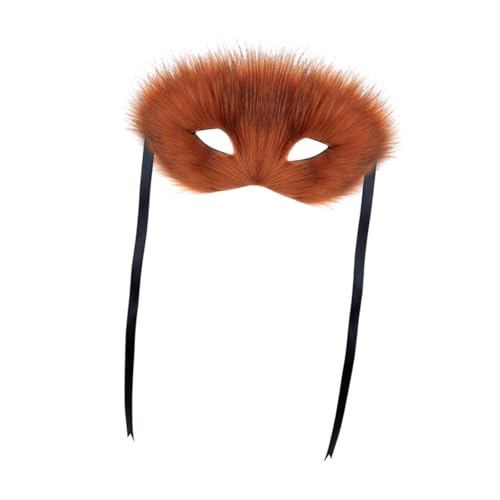Harilla Pelzfuchs Gesichtsmaske Kostümmaske für Mardi Gras Masquerade Nachtclub Party Ostern, Braun Harilla Pelzfuchs Gesichtsmaske Kostümmaske für Mardi Gras Masquerade Nachtclub Party Ostern, Braun von Harilla