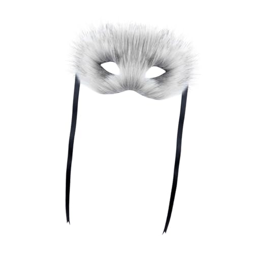 Harilla Pelzfuchs Gesichtsmaske Kostümmaske für Mardi Gras Masquerade Nachtclub Party Ostern, Grau Harilla Pelzfuchs Gesichtsmaske Kostümmaske für Mardi Gras Masquerade Nachtclub Party Ostern, Grau von Harilla