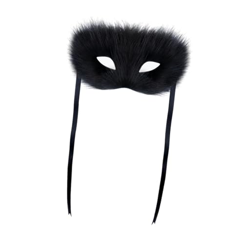 Harilla Pelzfuchs Gesichtsmaske Kostümmaske für Mardi Gras Masquerade Nachtclub Party Ostern, Schwarz Harilla Pelzfuchs Gesichtsmaske Kostümmaske für Mardi Gras Masquerade Nachtclub Party Ostern, Schwarz von Harilla