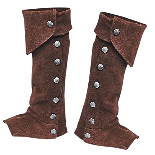 Harilla Piraten stulpen Schuhüberzug Soldat Beinschützer stulpen für Halloween Festival, Brown von Harilla