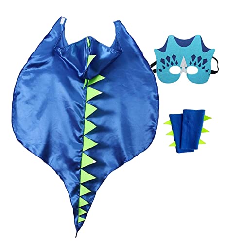 Harilla Plüsch-Dinosaurier-Kostüm, kreative Cape-Maske, Fantasie mit Hut, Kleidung, Spielzeug, Cosplay, Dinosaurier-Flügel-Kostüm für, Blau von Harilla
