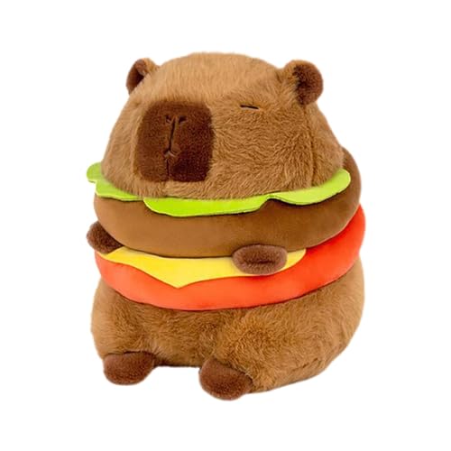 Harilla Plüsch-Hamburger-Capybara, gefülltes Capybara-Spielzeug, Sofa-Kissen, Auto-Heimdekoration, niedliche weiche Capybara-Figur für Kinder, Erwachsene, 28CM von Harilla
