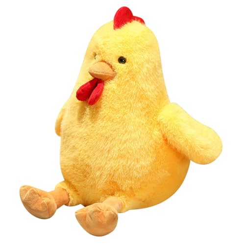 Harilla Plüsch-Hühnerspielzeug, Hühnerpuppe, entzückendes dekoratives Auto, Huhn-Stofftierspielzeug für Kinder, Kindergeschenke, Gelb von Harilla