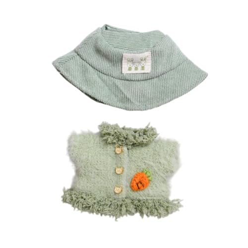 Harilla Plüsch-Puppenmanteljacke, Foto-Requisiten, DIY-Rollenspiel für Kinder, Mantel mit offener Vorderseite. Machen Sie Ihre eigenen Puppen für 17-cm-Puppen, GrÜn von Harilla