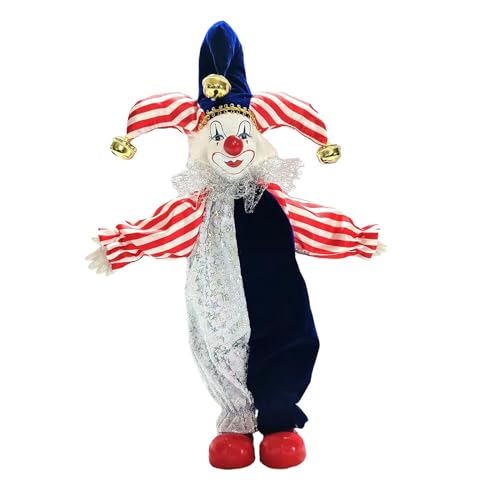 Harilla Porzellan-Clown-Puppe, Porzellan-Triangel-Puppe, lustige Sammlungen, Spielzeug, bemaltes Gesicht, Narren-Puppe, Halloween-Ornament zum Geburtstag von Harilla