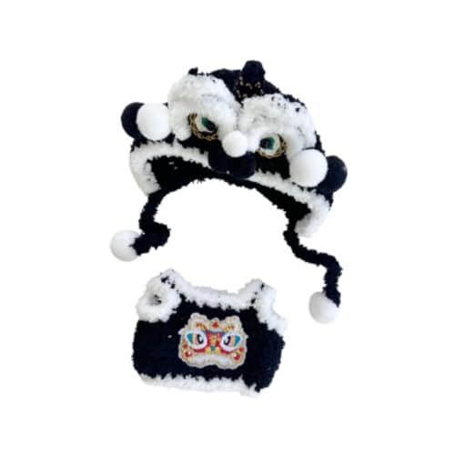 Harilla Puppen-Löwentanz-Kleidung, Ihre eigenen Puppen, DIY-Kleidung für Kinder, Geburtstagsgeschenk, Puppen-Outfit mit Löwentanz-Hut für 6,69 Zoll, Schwarz Harilla Puppen-Löwentanz-Kleidung, Ihre eigenen Puppen, DIY-Kleidung für Kinder, Geburtstagsgeschenk, Puppen-Outfit mit Löwentanz-Hut für 6,69 Zoll, Schwarz von Harilla