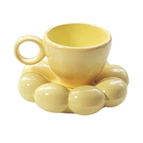Harilla Puppenhaus Mini Teetassen-Set, stilvolles Porzellangeschirr für Küchenzubehör, gelb von Harilla