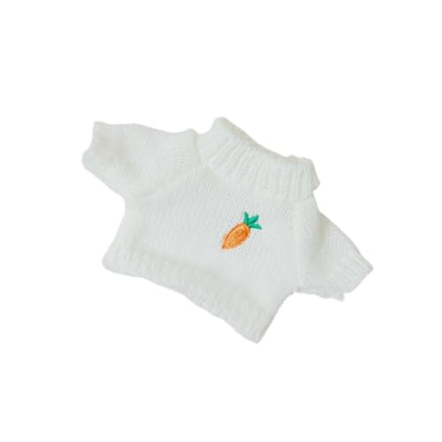 Harilla Puppenkleidung, Puppenkleidung, leicht, bezaubernd, passend für 20 cm große Anhänger, Puppendekor, Puppenpullover, Accessoire, Tierpuppenzubehör, Weiß von Harilla