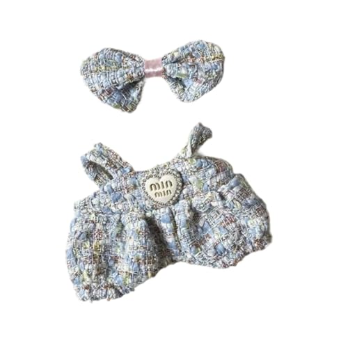 Harilla Puppenkleidung Set Jumpsuit Crafts Kinder Geschenke Waschbares Modell Accessoires DIY Machen Sie Ihre Puppen süße Puppenanzüge mit Bogenkopfschmuck , Blau von Harilla