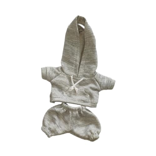 Harilla Puppenkleidung für 17 cm Große Plüschpuppe, Puppenkleidung, Kapuzenpullover, Sweatshirt Set, Plüschpuppenzubehör, Modische Kostüme, Bequem, Süß, Hellgrau Harilla Puppenkleidung für 17 cm Große Plüschpuppe, Puppenkleidung, Kapuzenpullover, Sweatshirt Set, Plüschpuppenzubehör, Modische Kostüme, Bequem, Süß, Hellgrau von Harilla