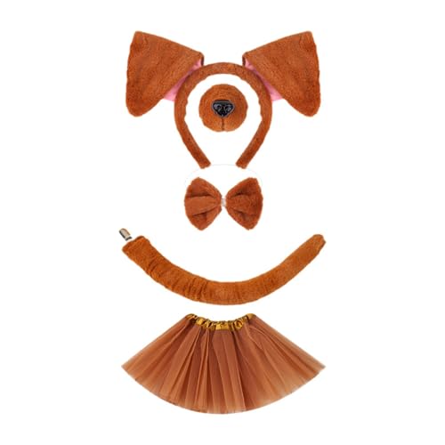 Harilla Puppy Dog Kostüm Animal Cosplay Set für Karneval Performance Birthday Party, Braun von Harilla