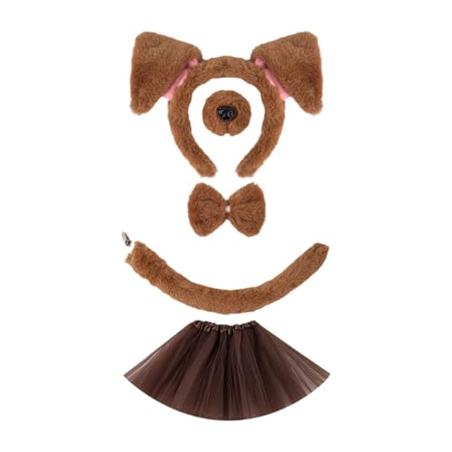 Harilla Puppy Dog Kostüm Animal Cosplay Set für Karneval Performance Birthday Party, Kaffee von Harilla
