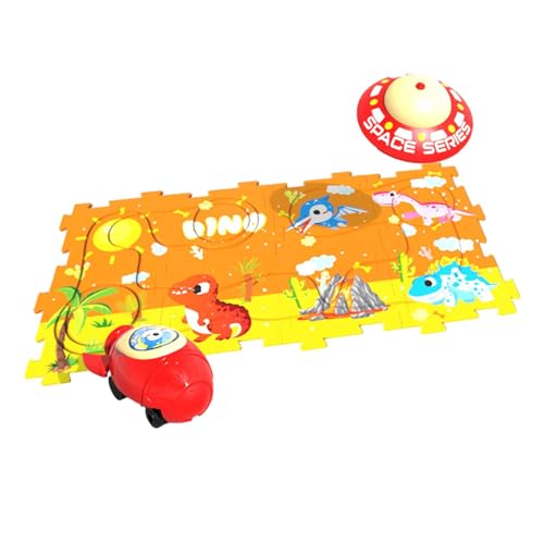 Harilla Puzzle-Spuren-Puzzle-Set mit Fahrzeug, lehrreiche Valentinstagsgeschenke für Kinder für 2-, 3-, 4-, 5- und 6-jährige Ostergeburtstagsfeiern, Dinosaurier-Thema 8tlg von Harilla