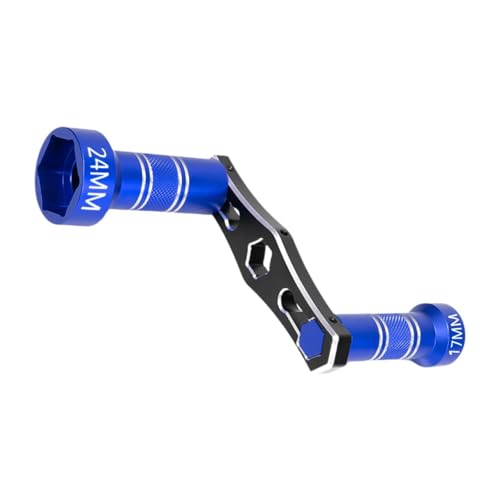 Harilla RC-Radschlüssel-Ersatzteile, austauschbares Schraubenschlüssel-Reparaturwerkzeug, 17 mm und 24 mm für Crawler-Modell im Maßstab 1:8 1:10, Blau von Harilla きん