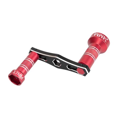 Harilla RC-Radschlüssel-Ersatzteile, austauschbares Schraubenschlüssel-Reparaturwerkzeug, 17 mm und 24 mm für Crawler-Modell im Maßstab 1:8 1:10, Rot von Harilla きん
