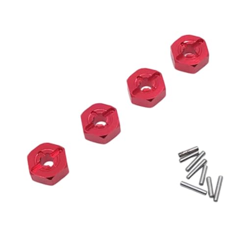 Harilla RC-Sechskantnaben, Räder, Sechskant-Modellautoteil, erweiterter DIY-Zubehör, RC-Automodell-Antriebsadapter für 124019, 124017-16-18, 144010, 144001 02, Rot von Harilla