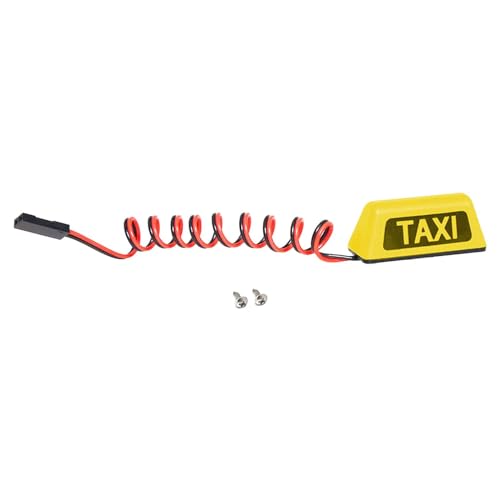 Harilla RC Taxi Licht RC Auto Beleuchtungszubehör, Realistisches Taxi Schild Taxi Cab Dach für 1/8 1/10 Teile DIY RC RC Crawler, Trucks, Gelb von Harilla
