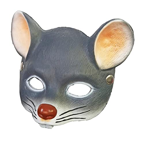 Harilla Ratte Tiermaske Kostüm Cosplay 3D Maus Halbgesichtsmaske für Masque Festival Halloween, Tief grau von Harilla