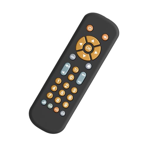 Harilla Remote Phone Pretend Playset, Musik-TV-Fernbedienung, pädagogisch realistisches Kleinkind-TV-Fernbedienungsspielzeug für 1-, 2- und 3-Jährige, Schwarz von Harilla