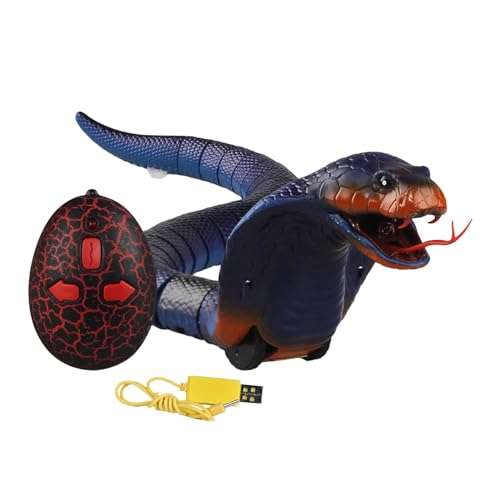 Harilla Schlange gruseliges Trickspielzeug, Rasselschlangenspielzeug, wiederaufladbar über USB, schnelles bewegliches Infrarot-realistisches, Blau von Harilla
