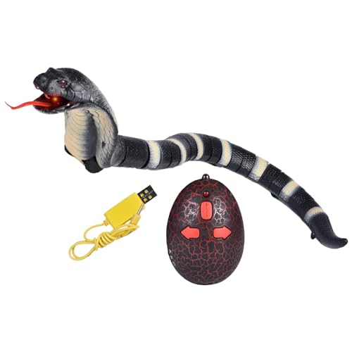 Harilla Schlange gruseliges Trickspielzeug, Rasselschlangenspielzeug, wiederaufladbar über USB, schnelles bewegliches Infrarot-realistisches, Schwarz von Harilla