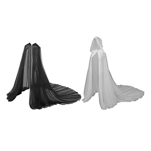 Harilla Schwarzer Umhang für Fasching und Halloween, Weiß schwarz von Harilla