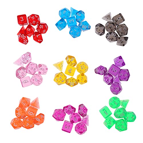 Harilla Set Aus 63 Polyedrischen Würfelset für D&D RPG MTG Party Tischspiel Spielzeug Geschenk von Harilla