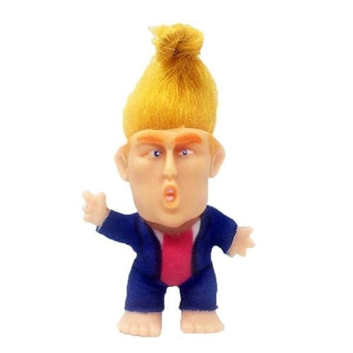 Harilla Set mit 15 Trump Troll Puppen, je 6cm, Kleine Glücksfiguren Spielzeug, Blau, 15 STK von Harilla