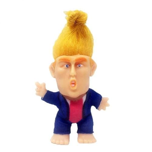 Harilla Set mit 15 Trump Troll Puppen, je 6cm, Kleine Glücksfiguren Spielzeug, Blau, 7 STK von Harilla