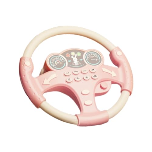 Harilla Simuliertes Lenkrad tragbarer Fahrcontroller Kinder Sound Spiel sensorisches Auto Fahren Simuliertes Spielzeug für Boy Kids Girl, Rosa von Harilla