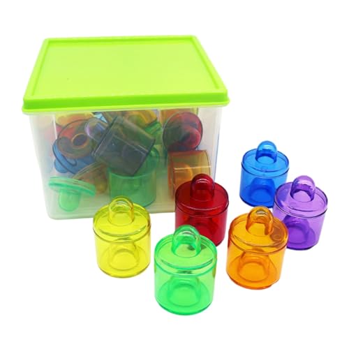 Harilla Stapelspielzeug, 18 stapelbare Töpfe mit Aufbewahrungsbox für die Hand-Augen-Koordination von Babys, lustige Farbabstimmung, durchscheinende Farbtöpfe Harilla Stapelspielzeug, 18 stapelbare Töpfe mit Aufbewahrungsbox für die Hand-Augen-Koordination von Babys, lustige Farbabstimmung, durchscheinende Farbtöpfe von Harilla