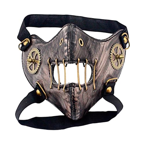 Harilla Steampunk-Maske, halbes Gesicht, Cosplay-Maske, Retro, staubdicht, Gothic-Biker-Maske, Herren und Damen, für Party, Halloween, Bar, Maskerade, von Harilla