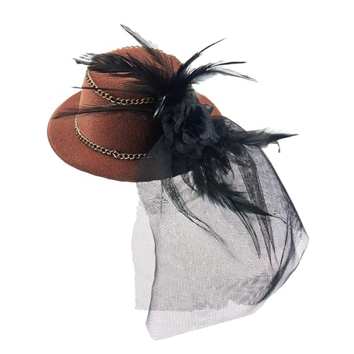 Harilla Steampunk Top Hat Food Dress Hair Clip für Frauen tanzen Halloween -Party -Gefälligkeiten, Braun Harilla Steampunk Top Hat Food Dress Hair Clip für Frauen tanzen Halloween -Party -Gefälligkeiten, Braun von Harilla