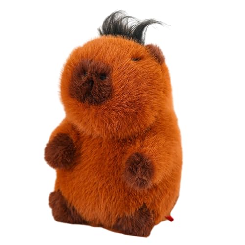 Harilla Stofftier, süßes Capybara-Stofftier, Raumdekoration, bequemes Auto, Cartoon-Capybara-Plüschtier für Freunde, Jungen, Mädchen, Geschenke, 35cm mit Haaren von Harilla