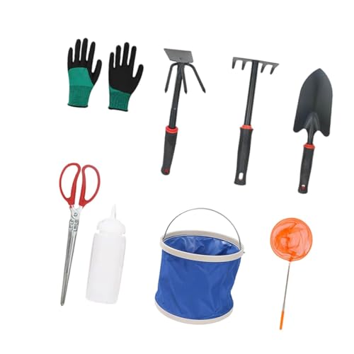 Harilla Strandspielzeug, Sandkastenspielzeug zum Graben im Freien, strapazierfähig, zum Muschelsammeln, Siebgabel, Strandeimer, Sandspielzeug-Set für Mädchen, M von Harilla