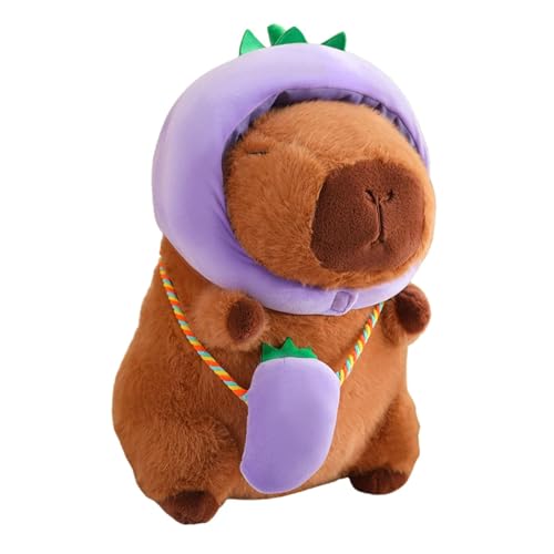 Harilla Süßes Capybara-Stofftier, Capybara-Plüschspielzeug, Heimdekoration, weiches Capybara-Stofftier für Erwachsene und Kinder, Geschenke, Aubergine 40cm von Harilla