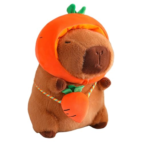 Harilla Süßes Capybara-Stofftier, Capybara-Plüschspielzeug, Heimdekoration, weiches Capybara-Stofftier für Erwachsene und Kinder, Geschenke, Karotte 28cm von Harilla