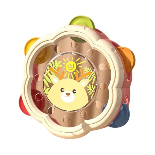 Harilla Tamburin, Trommel für Kinder, Glocke, Schütteln, Aktivität, Musikspielzeug, leichtes Schlaginstrument, Hand-Tamburin für Kleinkinder, Rosa Harilla Tamburin, Trommel für Kinder, Glocke, Schütteln, Aktivität, Musikspielzeug, leichtes Schlaginstrument, Hand-Tamburin für Kleinkinder, Rosa von Harilla