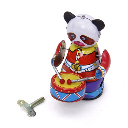 Harilla Vintage Sammlergeschenk Retro Stil Aufziehen Panda Schlagzeuger Spielzeug mit Hauptpunkt, Key von Harilla