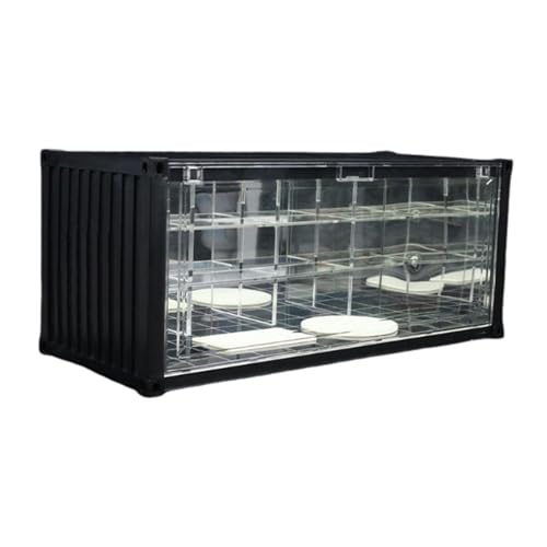 Harilla Vitrine für Modellautos aus Druckguss im Maßstab 1/64, Tischdekor, Schutzsimulation, Parkplatzständer mit Licht für Sammler von Harilla