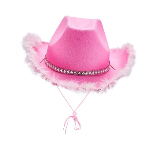 Harilla Western Cowboy Hut Cowgirl Hat Geschenk Frauen Männer komfortable Foto Requisiten Kostüm Hat Cowgirl tun tadeln, Spiele für Partyleistung zu Spielen, A Type Pink von Harilla