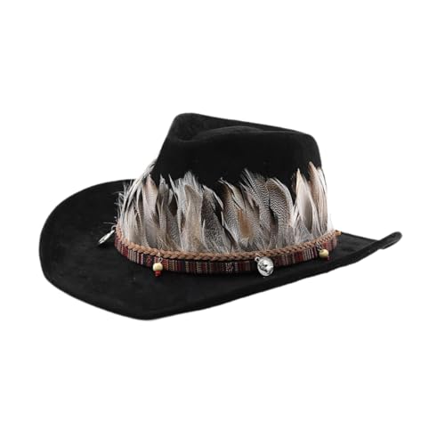 Harilla Western Cowboyhut Männer Frauen für Cosplay -Bühnenshow -Festivals Rollen spielen Fischen, Schwarz Harilla Western Cowboyhut Männer Frauen für Cosplay -Bühnenshow -Festivals Rollen spielen Fischen, Schwarz von Harilla