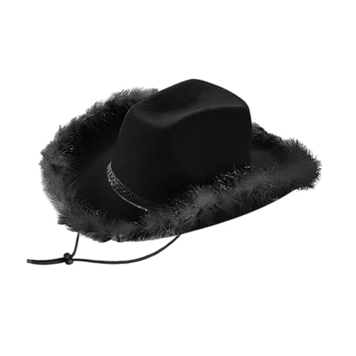 Harilla Western Cowboyhut Retro Feather Cowgirl Hut für festliche, Urlaubsrollenspiele, Schwarz Harilla Western Cowboyhut Retro Feather Cowgirl Hut für festliche, Urlaubsrollenspiele, Schwarz von Harilla